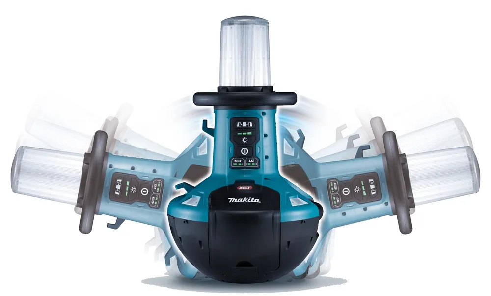 Pildil on näha Makita akulambi ML010G aku laekaan, kuhu on paigutatud kaks 40V XGT Makita akut.