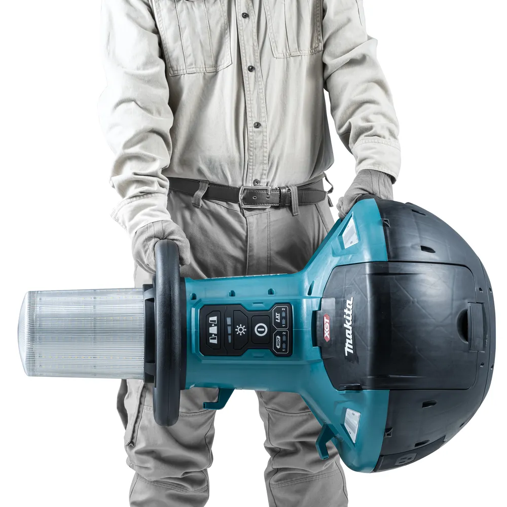 Pildil on Makita ML010G akulamp, millel on kinnine riiv ja kombinatsioonlukk.