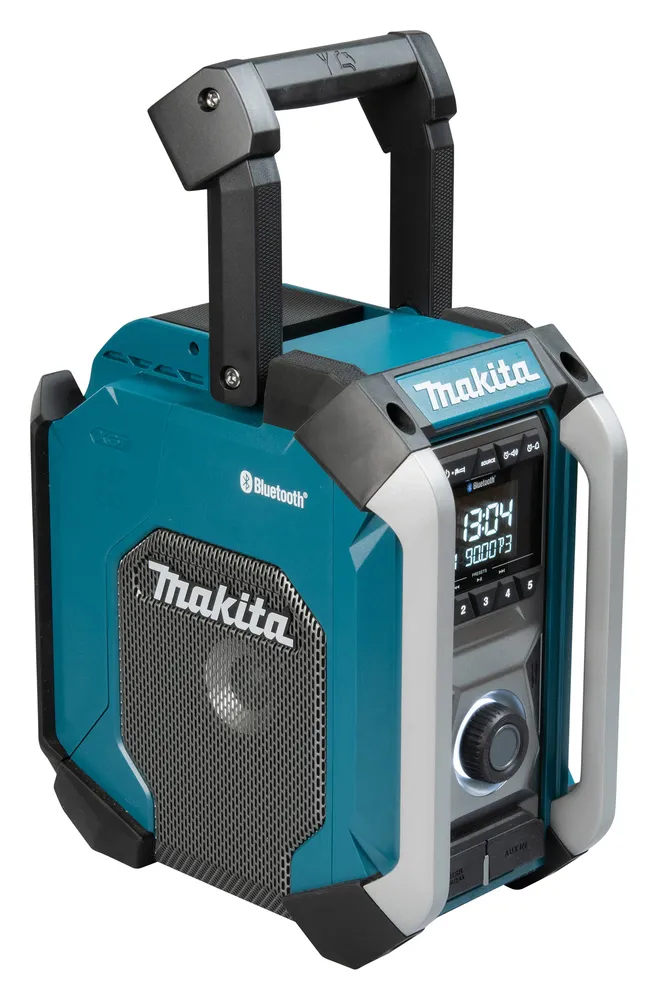 Pildil on Makita MR006GZ tööraadio, mis on valmistatud vastupidavast plastikust ja metallist, millel on selge ekraan ja...