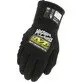 Pildil on mustad MECHANIX WEAR SpeedKnit Thermal talvised kindad, millel on tootja logo ja suuruse silt.