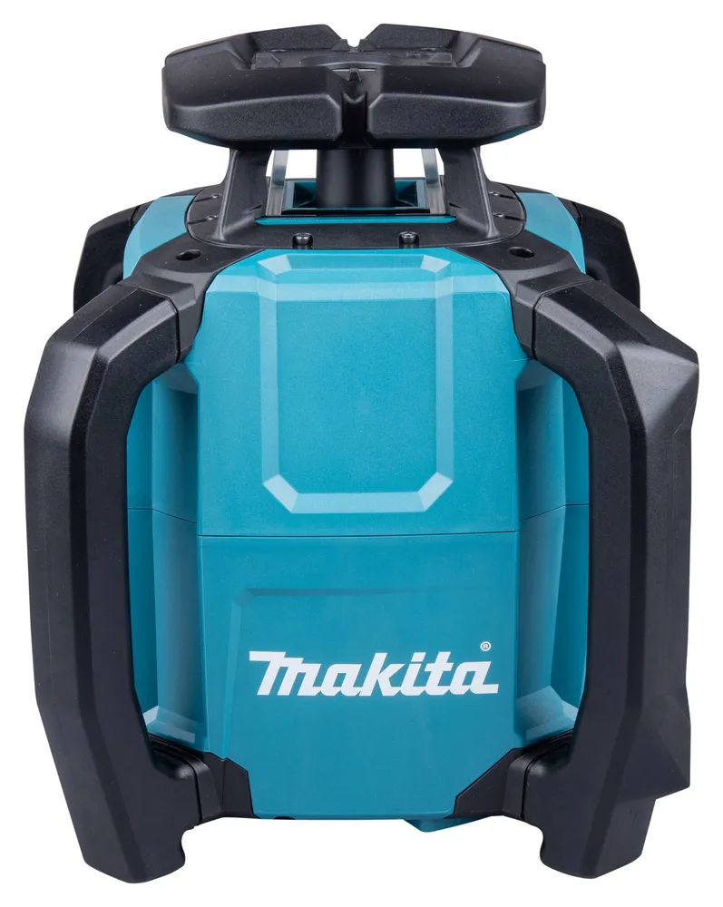 Pildil on sinine Makita akupöördlaser SKR001Z, millel on mustad käepidemed ja pealmine osa, ning näha on ka Makita logo.