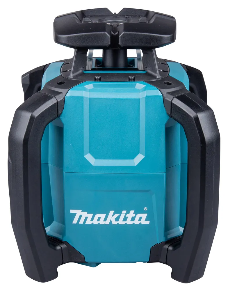 Pildil on sinine Makita akupöördlaser SKR001Z, millel on mustad käepidemed ja pealmine osa.