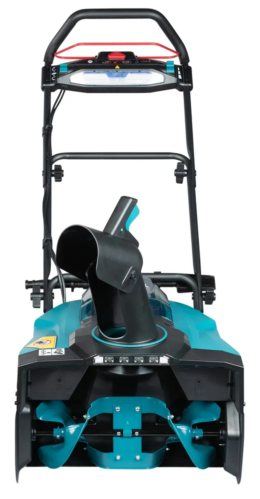 Pildil on Makita akulumepuhur SN001GZ, XGT, millel on käepide, juhtkangid ja turbiin.