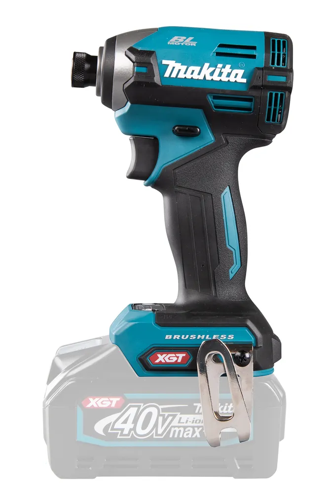 Pildil on Makita akulöökkruvikeeraja TD003GZ, mis on ilma aku ja laadijata, nähtav detailina koos aku külge kinnitatud...