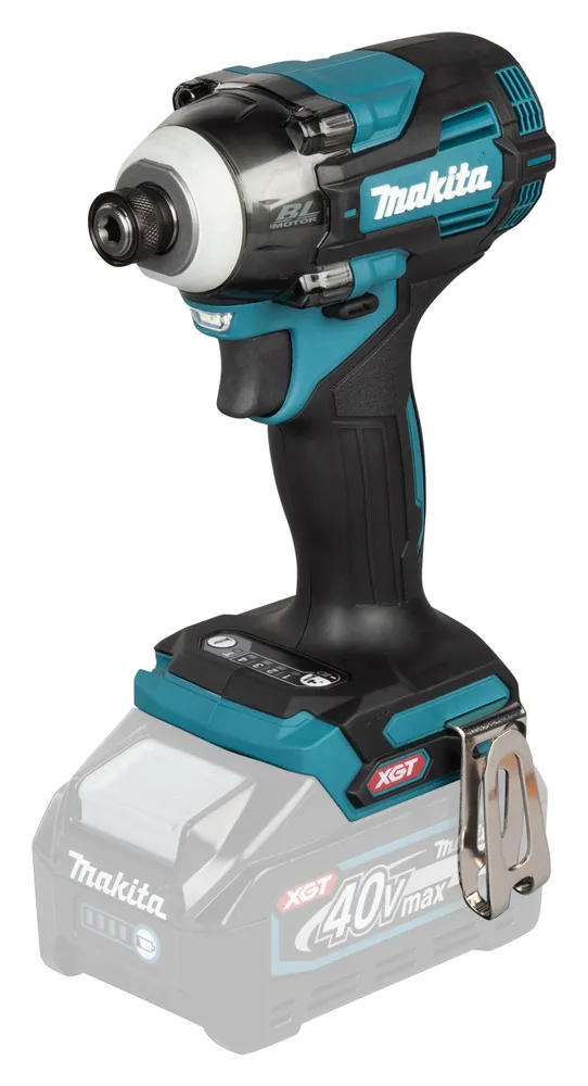 Pildil on Makita akulöökkruvikeeraja TD004GZ XGT, ilma aku ja laadijata, mis on musta ja türkiissinise värviga ning...