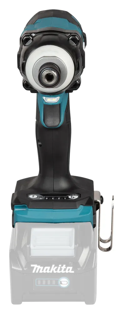 Pildil on Makita akulöökkruvikeeraja TD004GZ XGT, ilma aku ja laadijata, nähtav on tööriista pea, käepide ning aku...