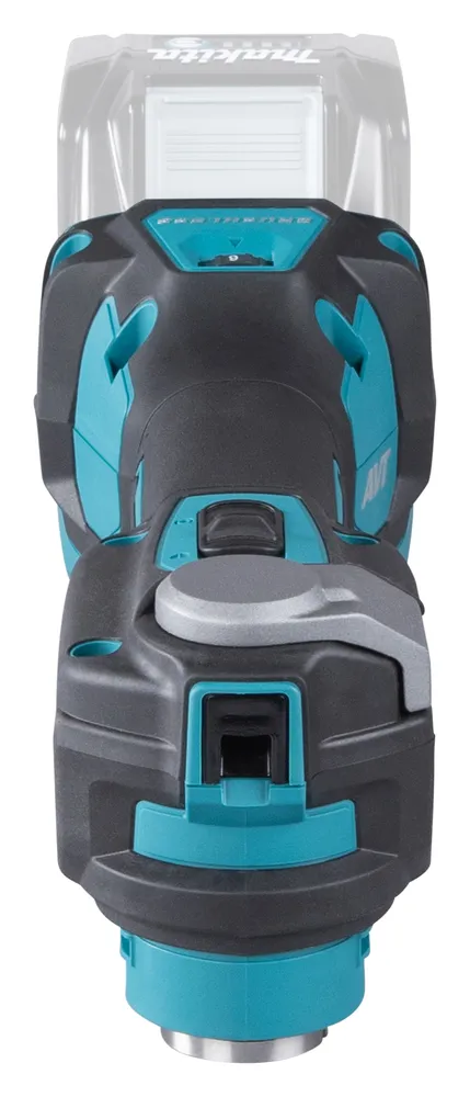 Pildil on näha Makita akuuniversaaltööriist TM001GZ, mille küljes on 40V Max aku.