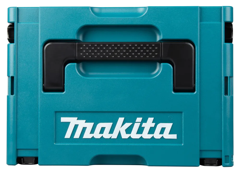 Pildil on Makita akuarmatuurisiduja TR001GZ, mis on sinise karbi sees.