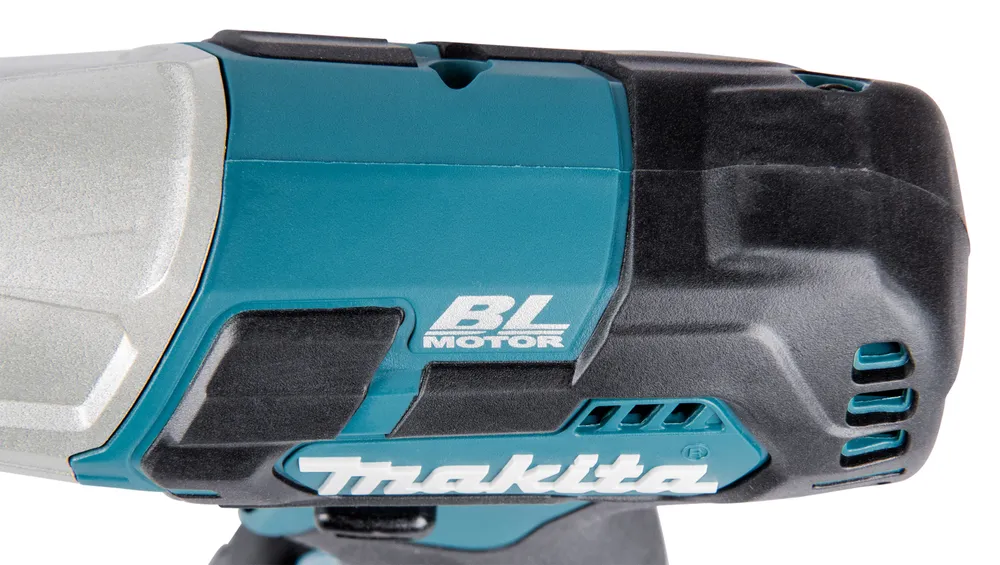 Pildil on Makita akulöökmutrikeeraja TW161DSAJ detaile, kus on näha "BL MOTOR" märgistus ja "Makita" logo.