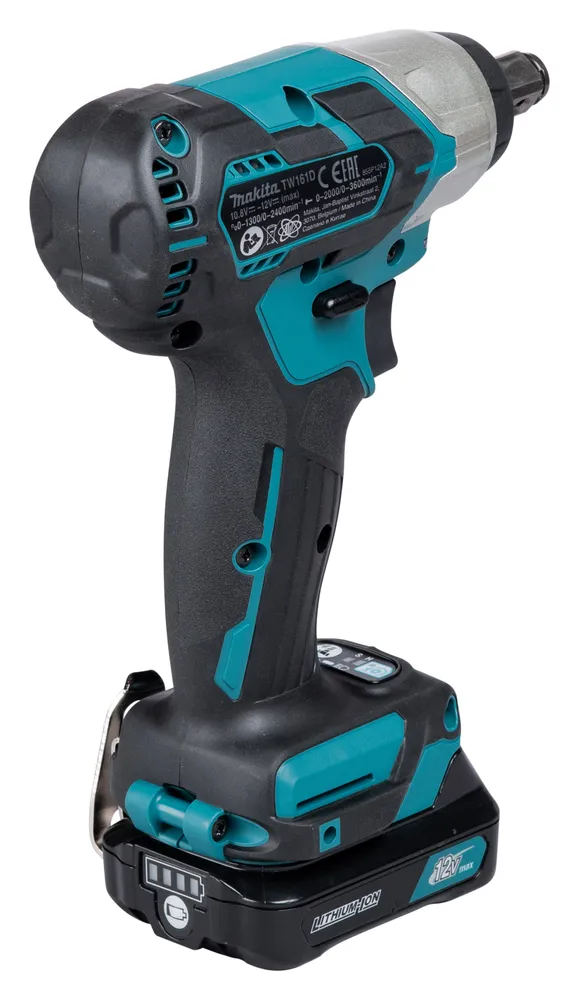 Pildil on Makita akulöökmutrikeeraja TW161DSAJ koos akuga.
