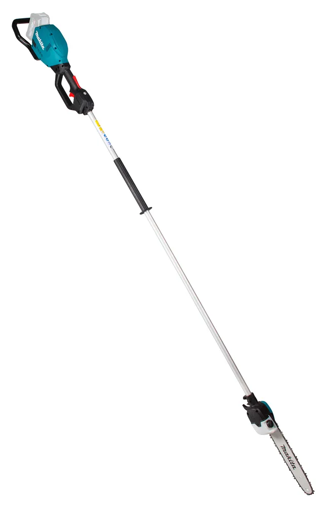 Pildil on Makita akutoitel teleskoop-oksasaag UA003GZ XGT, mis on valge tausta vastas.