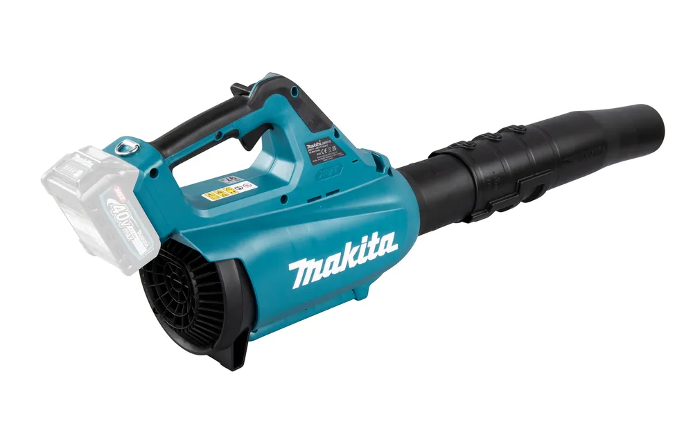 Pildil on kujutatud Makita akupuhur UB001GZ XGT, ilma aku ja laadijata, millel on sinine korpus ja must toru.