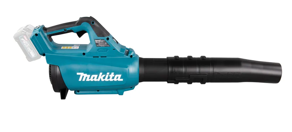 Pildil on Makita akupuhur UB001GZ XGT ilma aku ja laadijata, millel on sinine korpus ja must toru.