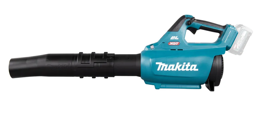 Pildil on Makita akupuhur UB001GZ XGT, millel on toote nimi "Makita" ja XGT logo trükitud seadme korpusele.