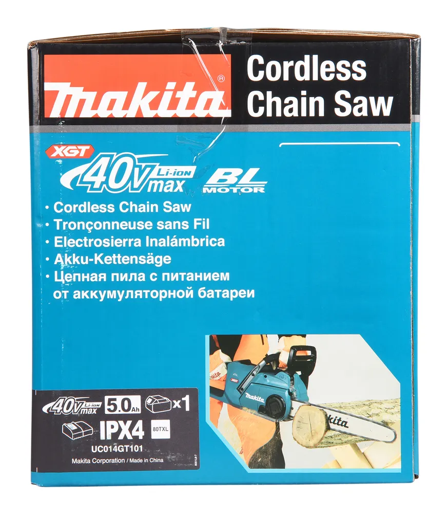 Makita аккумуляторная цепная пила UC014GT101, XGT