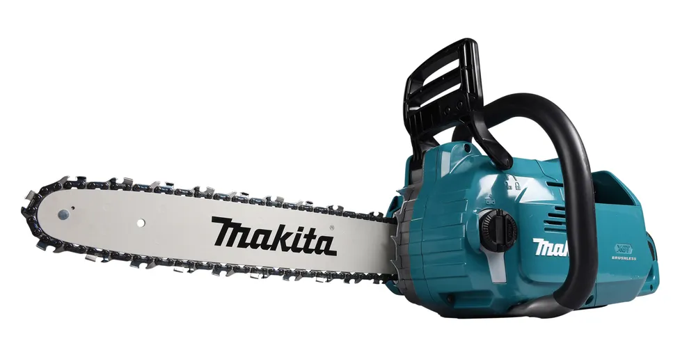 Pildil on näha sinine Makita akukettsaag XGT mudel UC015GZ, mis on ilma aku ja laadijata.