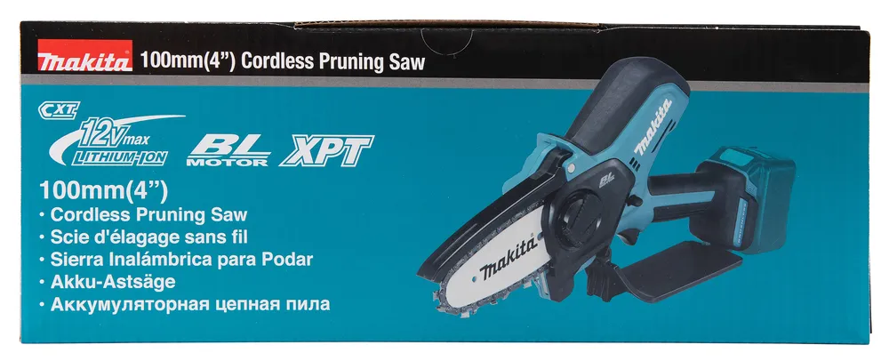 Pildil on Makita 100mm (4") akutoitega oksasaag.