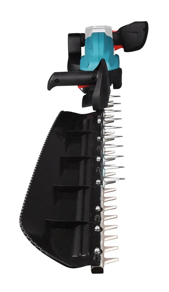 Pildil on Makita akuhekilõikur UH014GZ XGT, millel on terav lõiketeraga hekilõikur ja ergonoomiline käepide.