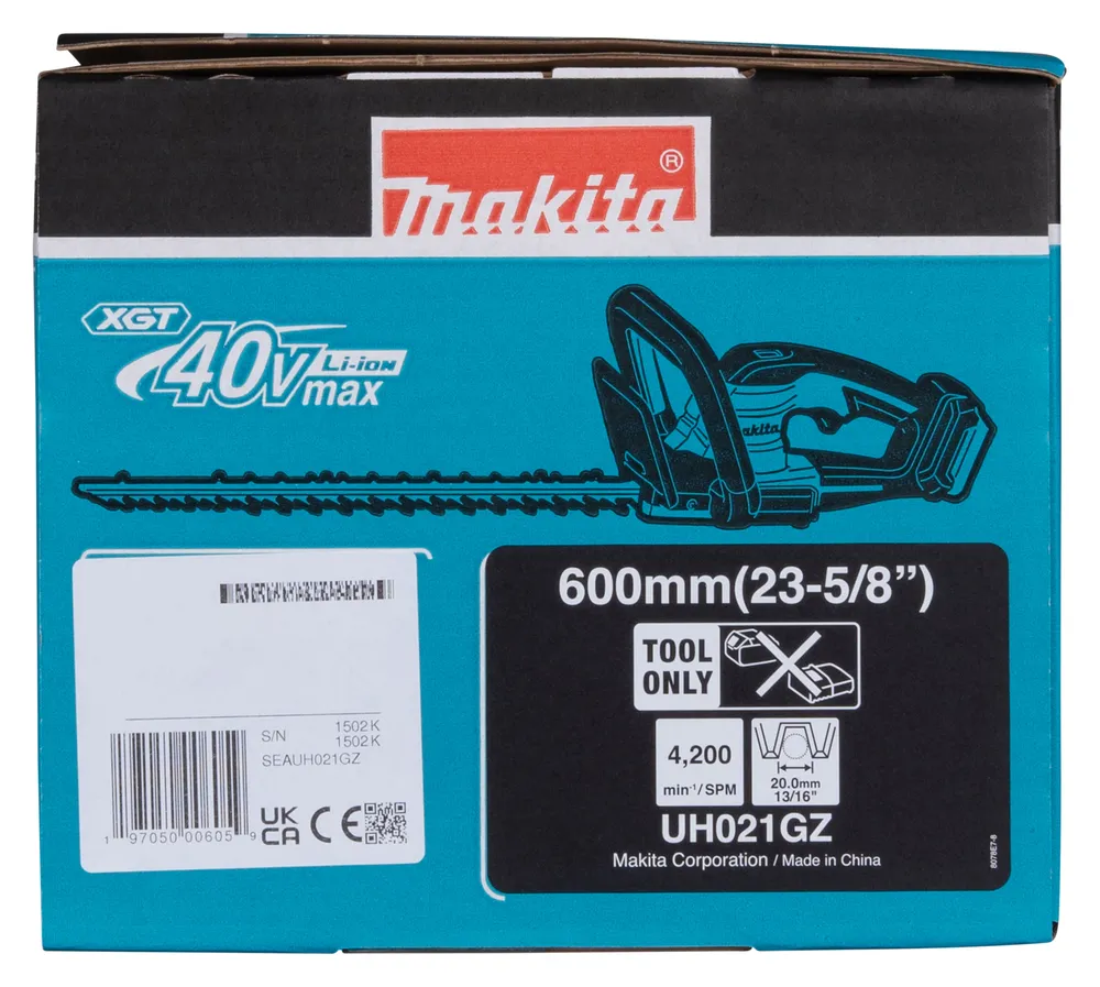 "Makita" akumuliatorinis gyvatvorių žirklės UH021GZ, XGT, be akumuliatoriaus ir įkroviklio