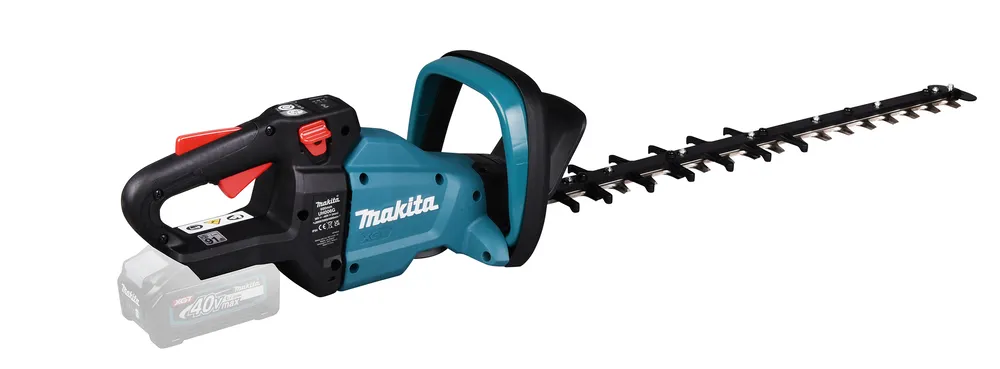 Pildil on Makita akuhekilõikur UH006GZ, mis on XGT seeria, ilma akuta ja laadijata, näidates seadme korpust ja lõiketerasid.