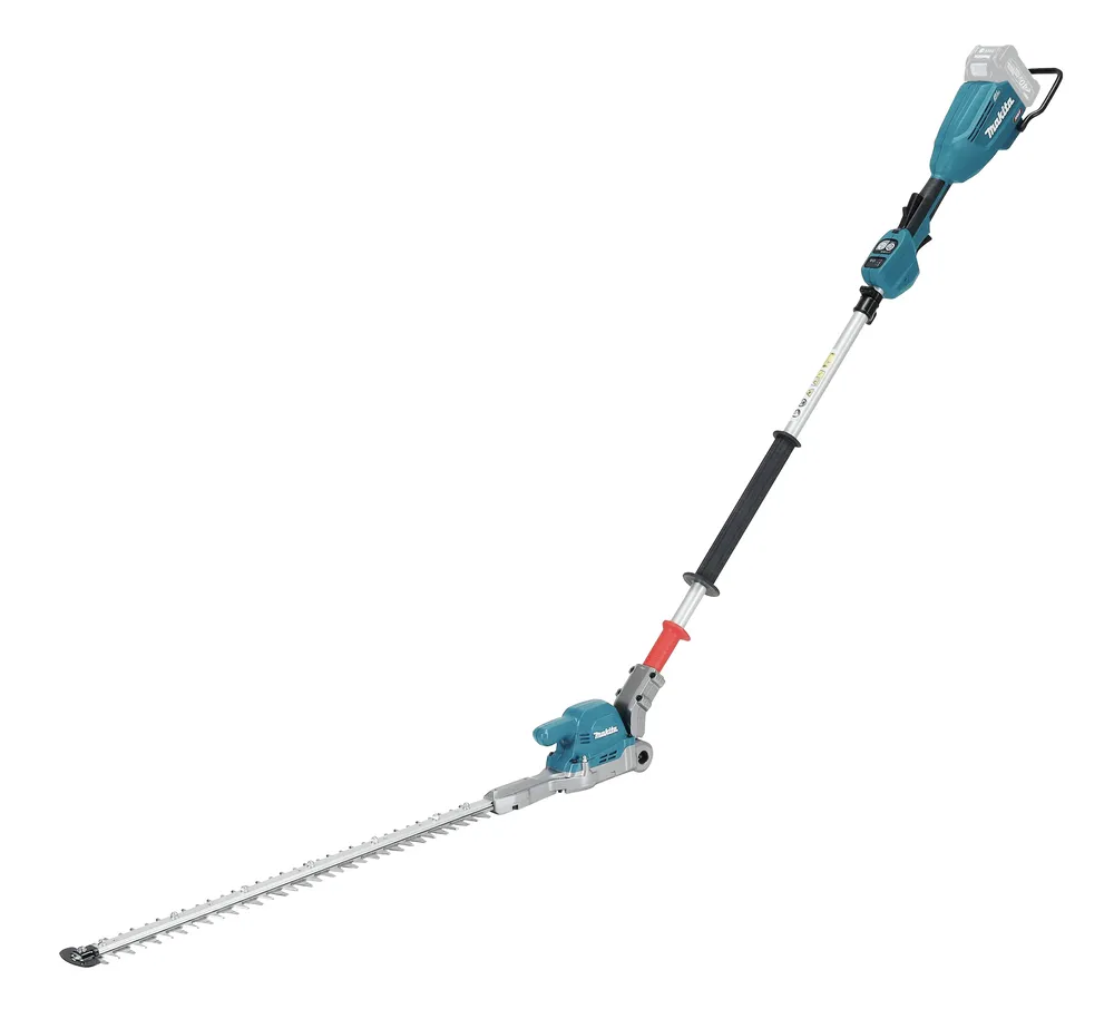 Pildil on Makita akuhekilõikur UN001GZ XGT, mis on pikendatava varrega ja millel on näha lõiketerad.