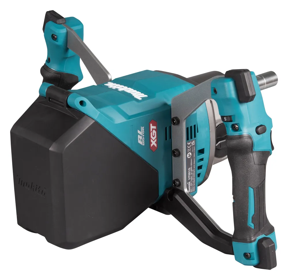 Pildil on Makita akusegutrell UT001GM102, mis on kompaktne ja võimas tööriist segude segamiseks.