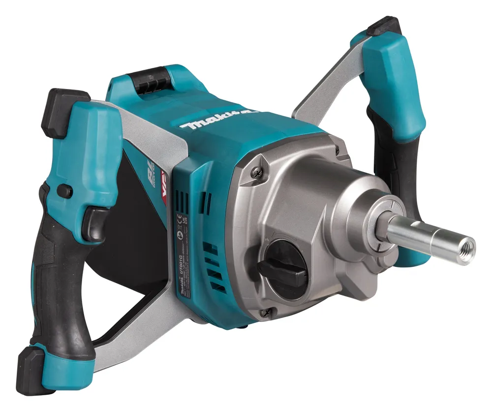 Pildil on Makita akusegutrell UT001GZ01, millel on kaks käepidet ja seguvars.