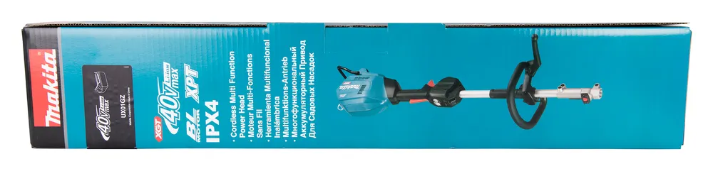 Makita cordless trimmer UX01GZ with interchangeable accessories, XGT, without battery and charger
