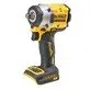 Pildil on kollane-must DeWalt DCF921N akulöökmutrikeeraja, millel on näha tööriista pea, käepide ja juhtpaneel.