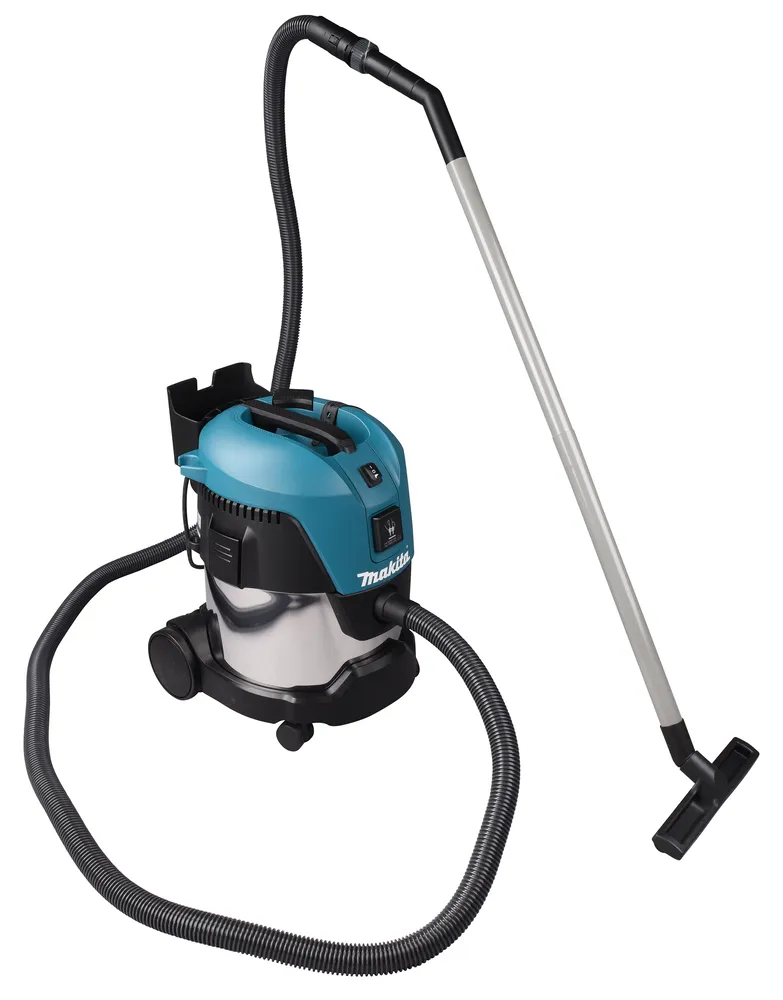 Pildil on Makita vee- ja tolmuimeja VC2012L, millel on toru ja otsik.