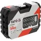 Pildil on kujutatud Yato turvamutrite padrunite komplekt TOYOTA autodele, mis sisaldab 11 osa 1/2" CrMo CrV.