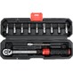 YATO torque wrench and socket bit set 1/4" 2-24 Nm 11-piece