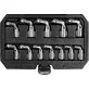 Pildil on Yato padrunite komplekt, mis sisaldab 12 avatud disainiga 3/8" padrunit suurusega 8-19 mm.