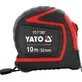 Pildil on musta ja punase värviga Yato mõõdulint, millel on kirjas 10 m x 32 mm mõõt.
