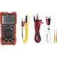 Pildil on Yato DIGITAL MULTIMETER TRUE RMS LCD 25000 koos erinevate mõõtejuhtmete ja temperatuurianduriga.