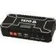 Pildil on must Yato käivitusabi / akupank, millel on USB-pordid, 12V väljundid, sisend ja ekraan.