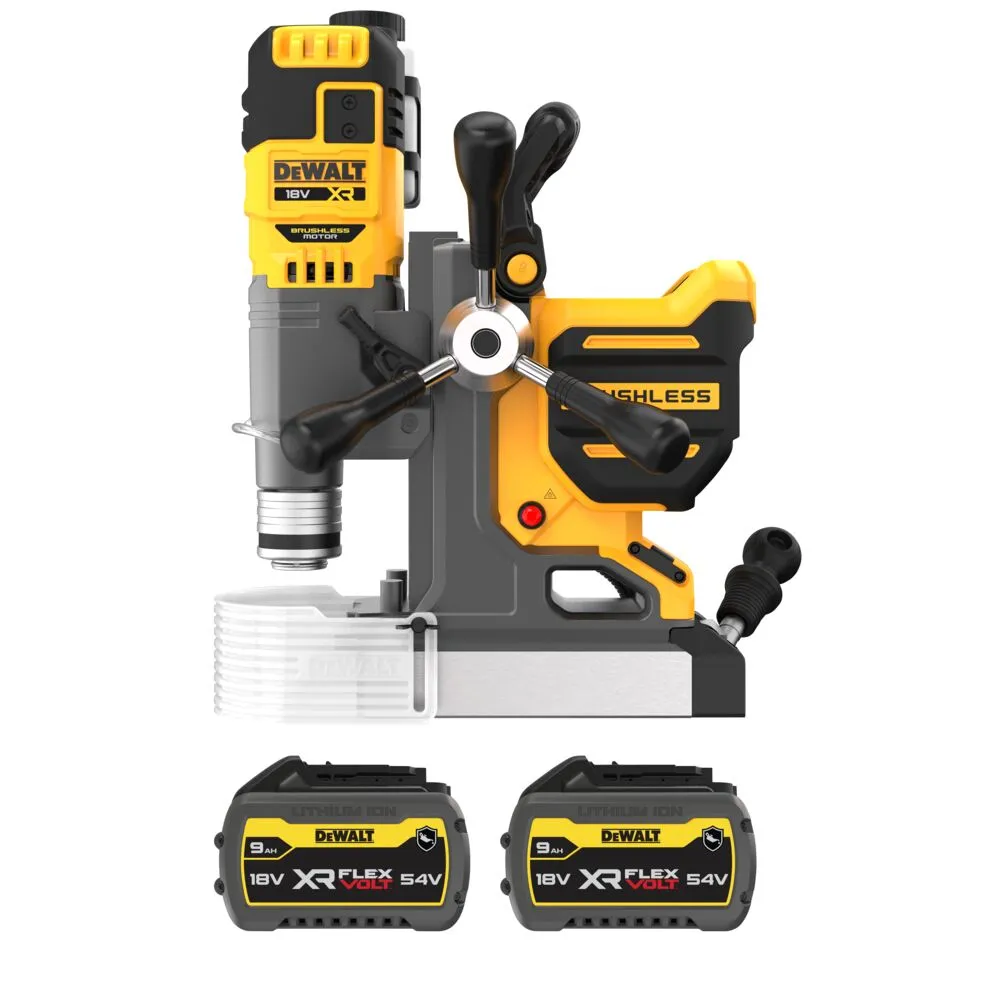 Pildil on DeWalt akutoitel magnetpuurpink DCD1623X2G-QW koos kahe 9Ah akuga.