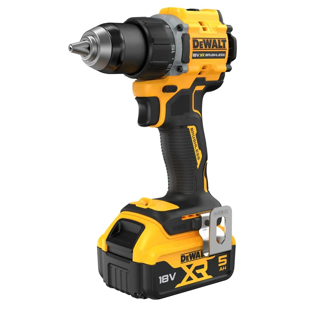 Pildil on näha DeWalt DCD794P2T akutrell koos 18V 5Ah akuga.