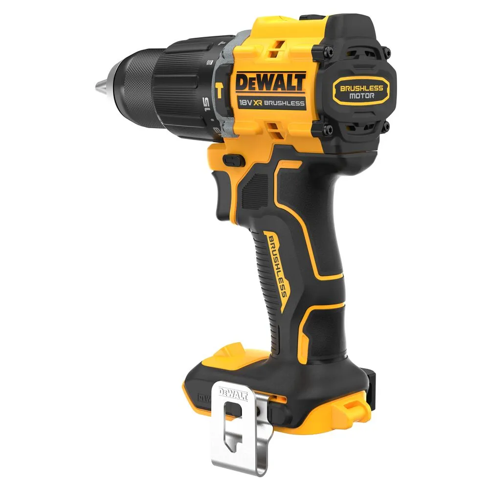 Pildil on kujutatud DeWalt akulööktrell DCD799N koos sinna külge kinnitatud metallkonksuga.