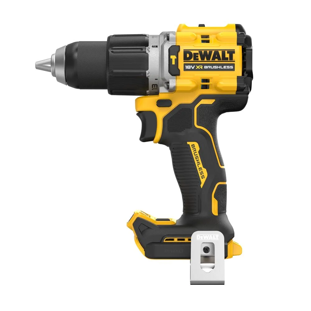 Pildil on kujutatud Dewalt akulööktrell DCD805NT koos metallist vööklambriga.