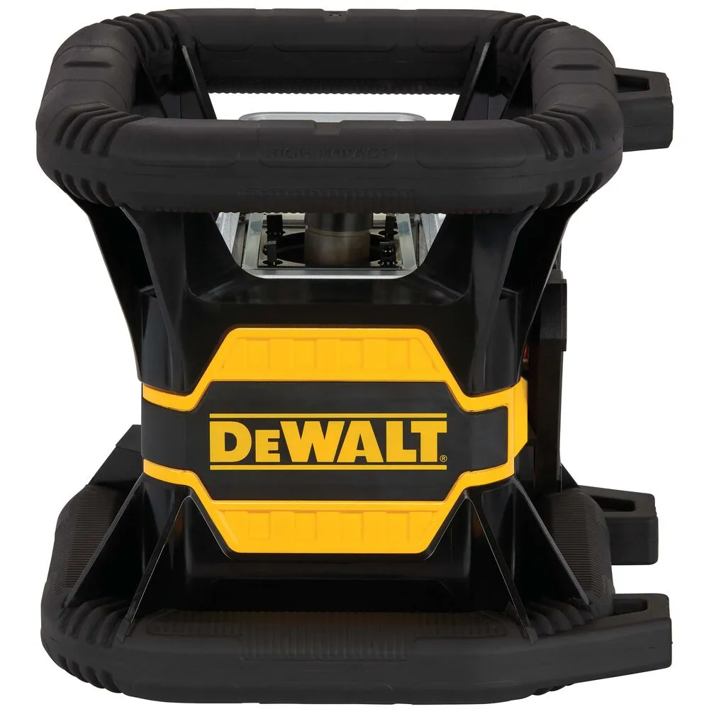 Pildil on näha DeWalt DCE080D1RS pöördlaser, millel on must käepide ja kollane DeWaldi logo.
