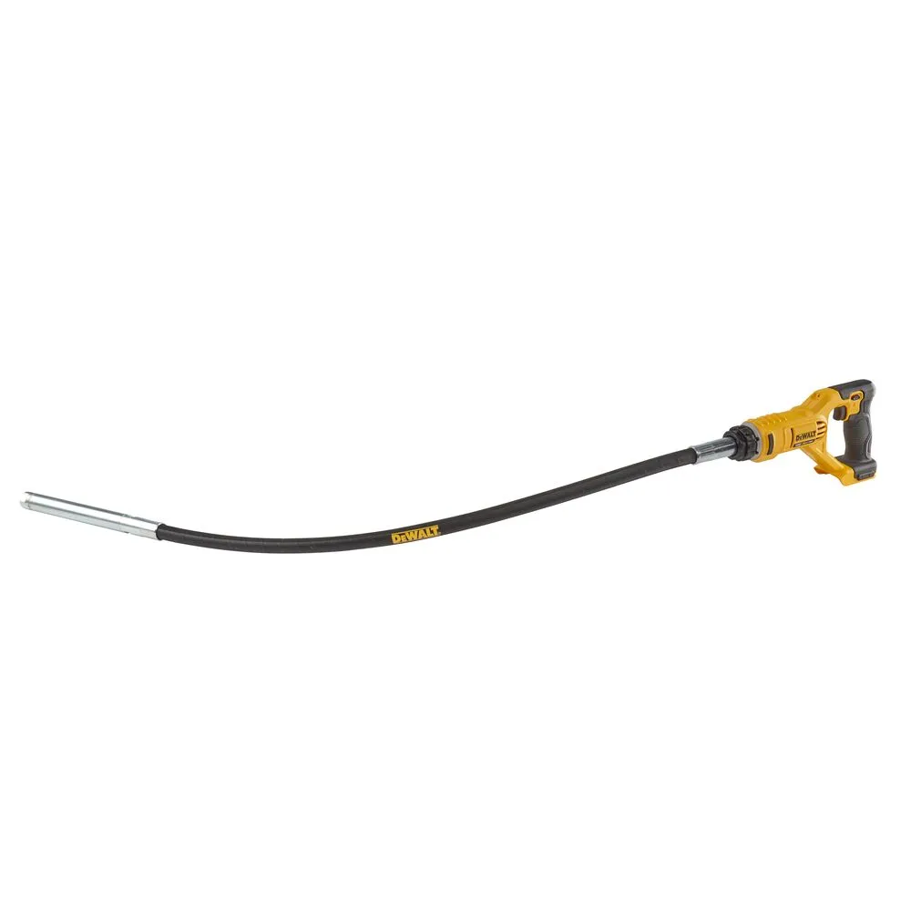 Pildil on näha DeWalt nuivibraator DCE531N, millel on pikk must painduv voolik ja kollane käepide.