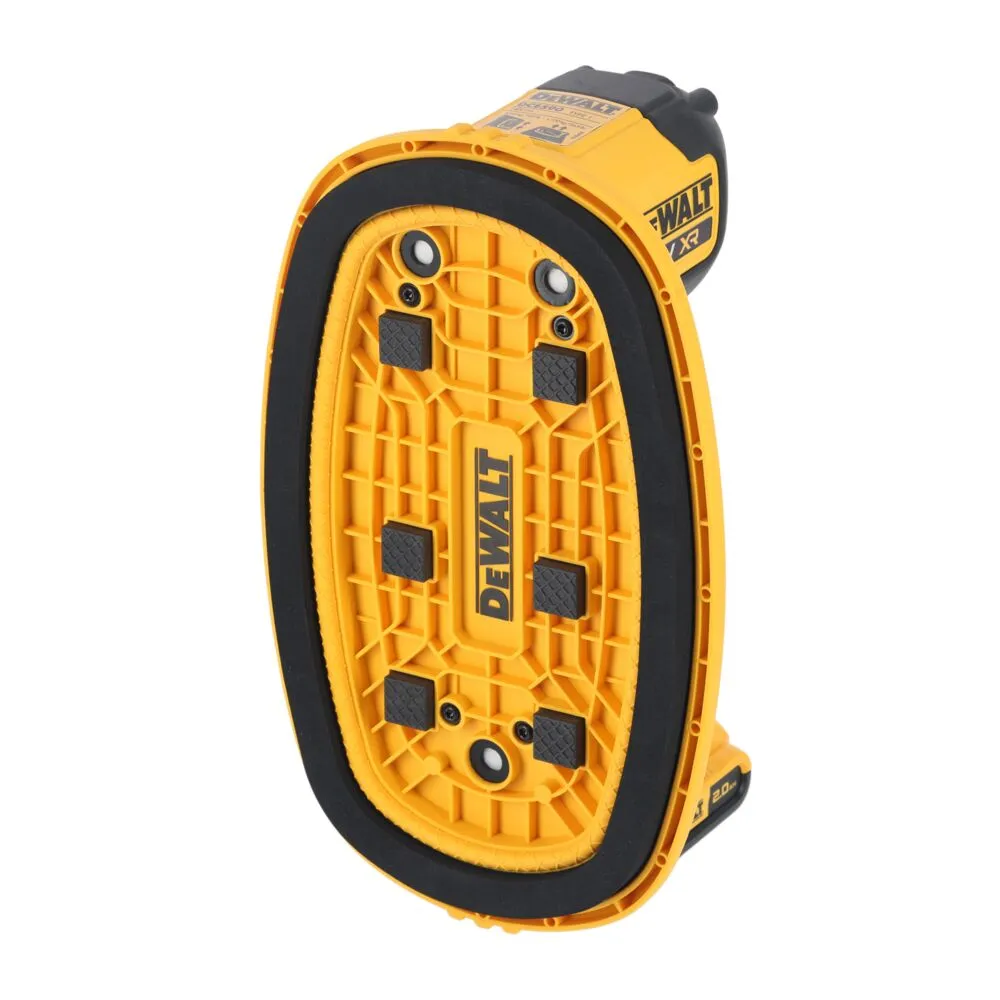 Pildil on näha DeWalt akutoitel iminapp GRABO DCE590D1T, millel on oranž ja must korpus ning kummist tihend ümber iminapa.