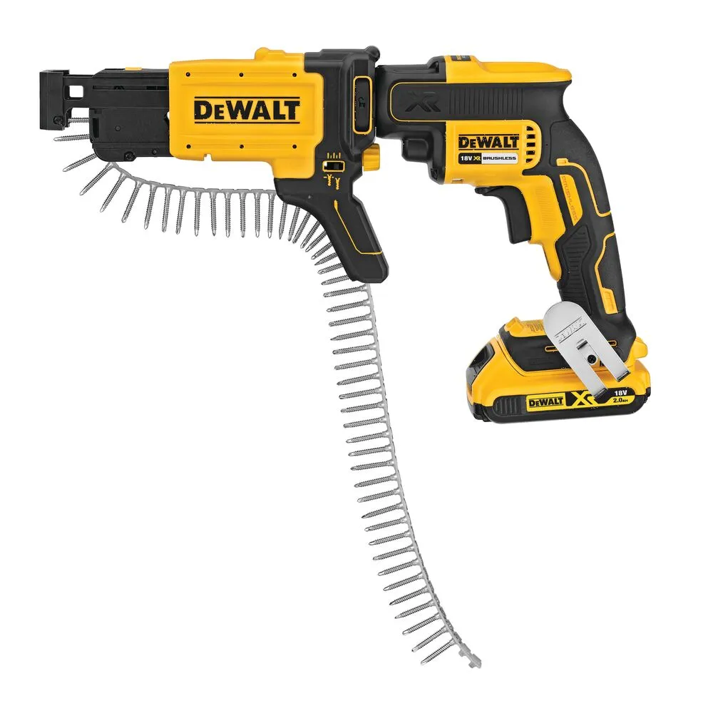 Pildil on DeWalt lindiga kruvide etteande magazin, mis on mõeldud kruvipüstolite jaoks.