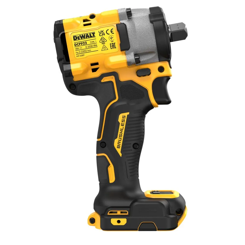 Pildil on kujutatud kollane-must Dewalt DCF922NT akulöökmutrikeeraja.