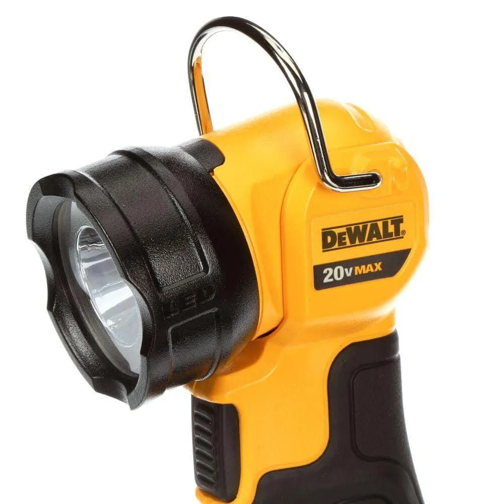Pildil on näha kollane DeWalt akulamp DCL040-XJ.