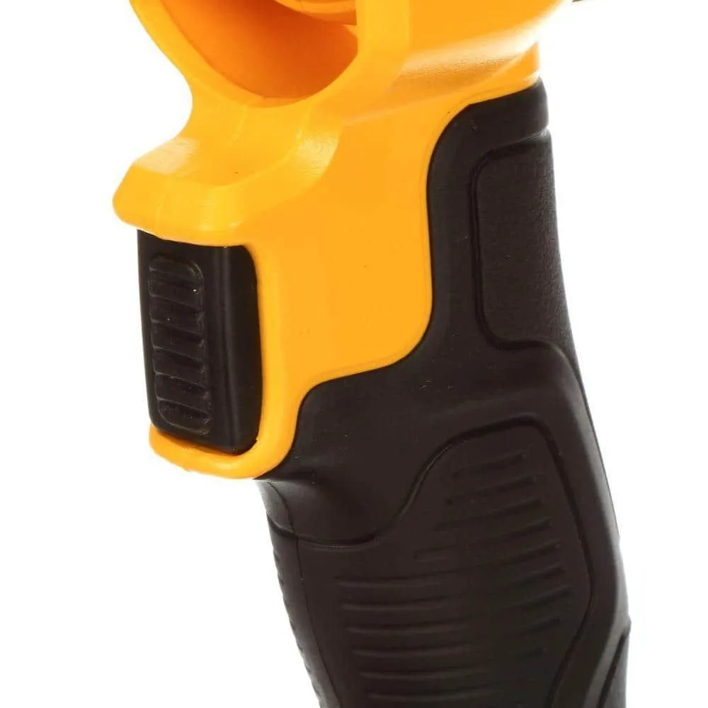 Pildil on näha DeWalt akulambi DCL040-XJ kollane ja must käepideme osa.