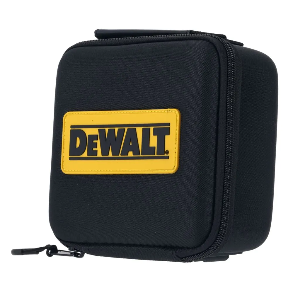 Pildil on must Dewalt hoiukott, mille esiküljel on kollane DeWalt logo.