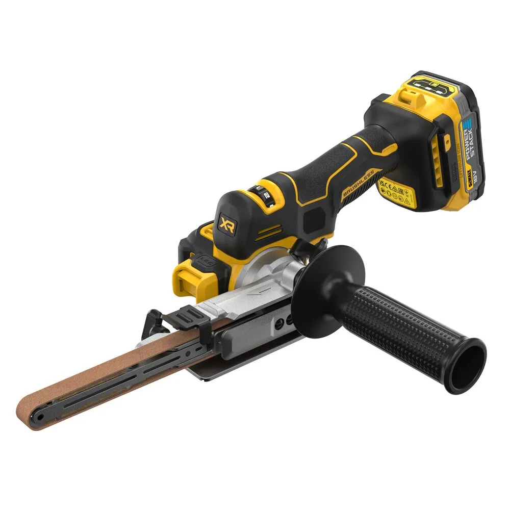 Pildil on DeWalt akulintlihvija DCM200E2T, mida on näha valgel taustal.
