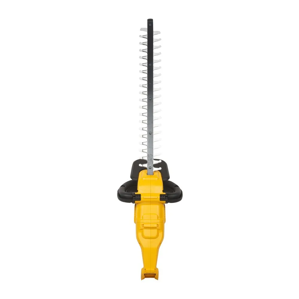 Pildil on DeWalt akuhekipügaja DCM563PB, ilma aku ja laadijata, valgel taustal, nähtaval lõiketeraga.
